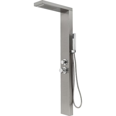 Colonne de douche hydromassante 130cm – Acier inoxydable – 4 fonctions : pluie, cascade, massage – Douchette à main chromée – Wyctin (1/5)