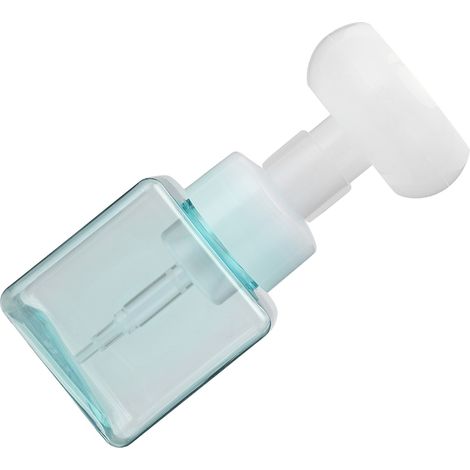 Flacon Pompe Mousse Voyage Remplissable Forme Fleur Distributeur Savon Moussant 250ml Transparent Bleu Fleurs (1/5)