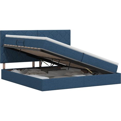 Maison Exclusive - Letto con contenitore e materasso Blu 200 x 200 cm Tessuto (1/5)
