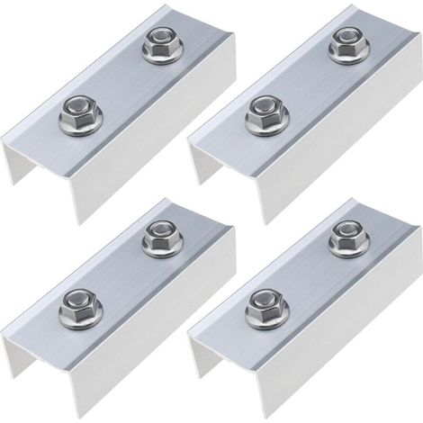 4pcs C-Profile Connecteur Panneaux Solaires PV Rail Connecteur 45 x 30 x 120mm pour Rails PV 40 x 40mm Support de Module Solaire Photovoltaïque pour Montage de Profilés en Aluminium (1/5)