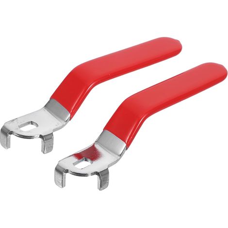 Poignée de Vanne à Bille 2 Pièces en Fer avec Grip en PVC Rouge (1/5)