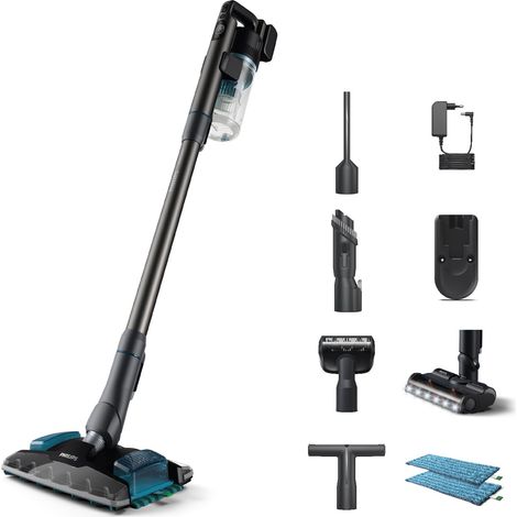 Philips Aspirapolvere Cordless Serie 8000 Pet, Aspirazione Superiore, 80 Minuti di Autonomia, Riconoscimento del Pavimento, Smart Display, Spazzola a LED, Filtrazione antiallergica (XC8055/01)