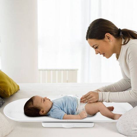 Smart Baby Scale with Detachable Tray for Body Weight and Height Measurement-White (1/5)