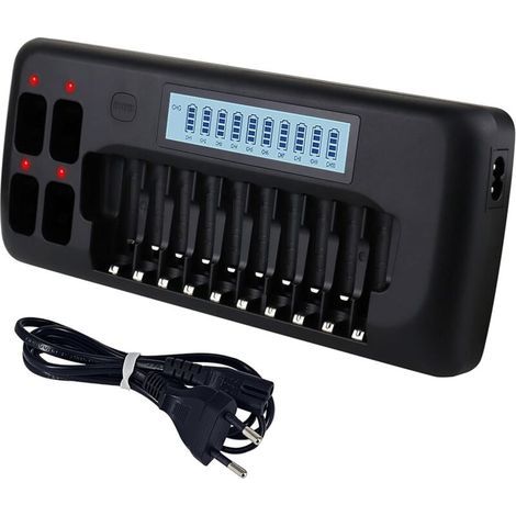 LCD Chargeur de Piles - 14 Slot Universel Chargeur de pour Intelligent Piles AA/AAA Ni-MH Batterie avec Fonction de décharge (1/5)