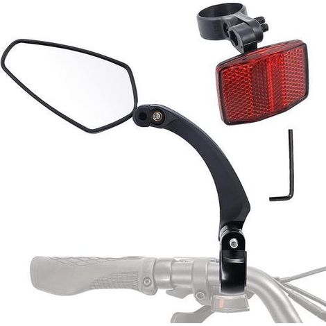 Retroviseur Velo, Retroviseur Trotinette Electrique Réglage 360°, Acrylique Retroviseur Velo Electrique, Hd Miroir Pour Guidon De 22 À 25 Mm, Universels Accessoires Velo, Gauche (1/5)