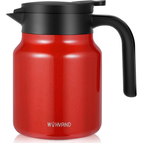 Termos Acero Inoxidable - Botella Térmica de 1 L con Aislamiento al Vacío - Ideal para Café, Agua Caliente o Fría - Uso Doméstico, Oficina y Exterior (1/5)
