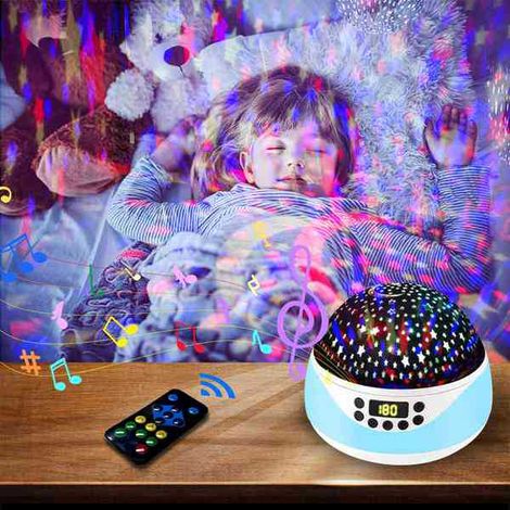 1 blue plastic starry sky projector, rotating night light for children 1214cm. Contains: 1 projector. (1/5)