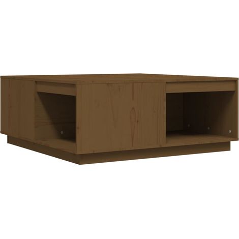 Mesa de centro de diseño moderno y contemporáneo 100 x 101 x 40,5 cm madera maciza de pino marrón DEC039457