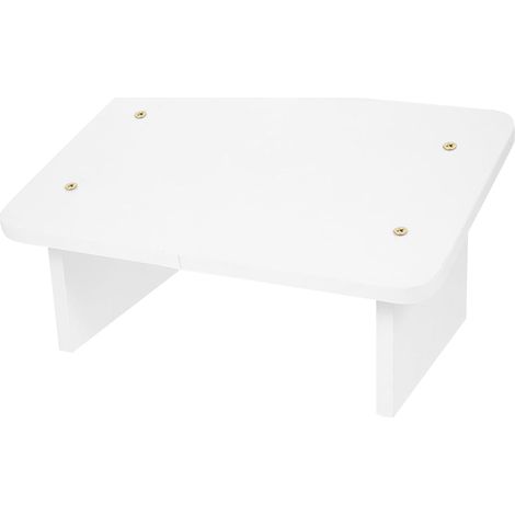 Repose-Pieds Antidérapant sous Bureau en Bois, Incliné 30 Cm, Couleur Blanc Chaud, Marchepied Ergonomique pour Soulager Fatigue des Jambes et Dos, Adapté aux Adultes, Support (1/5)