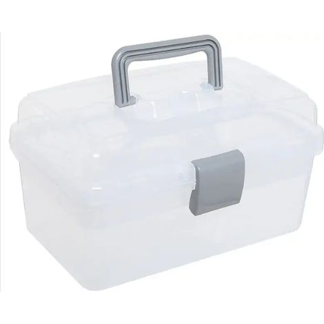 Boîte De Rangement Portable - Boîte À Outils Boîte À Couture Kit De Premiers Secours Organisateur Avec Bac Amovible Et Poignée - 1 Pièce