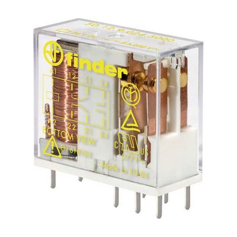 Relais à guidage forcé Finder série 50, 5V c.c., 2 pôles , 2 RT, 15A, Montage sur CI ( Prix pour 1 ) (1/2)
