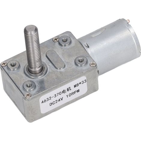 Moteur à engrenage à vis sans fin 24V 10tr/min, arbre M8x33mm, haute précision de transmission, réducteur en aluminium et laiton (1/5)