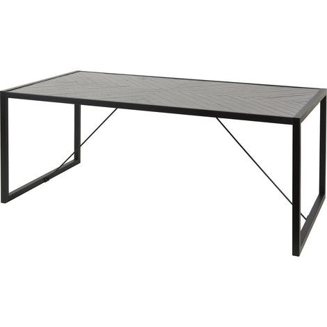 Table de salle à manger industrielle en pin massif gris Australine (1/5)