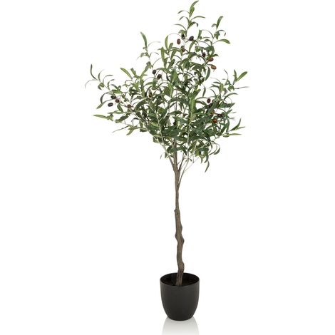 Kunstpflanze / Kunstbaum OLIVE Kunststoff grün 120 cm hjh OFFICE (1/5)