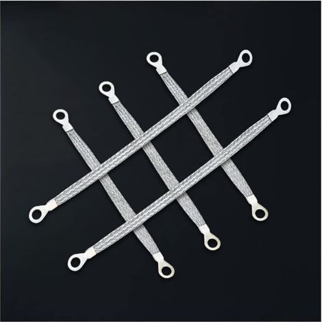 Bande de Mise à la Masse, Cuivre Tressé Sangle De Terre De Cuivre Plat Tressé, Moteur Bande de Mse à la Masse en Cuivre, Bande de Mise à la Terre Batterie Masse Bande Câble de Masse