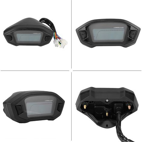 Universeller digitaler Motorrad-LCD-Farbtacho, Drehzahlmesser, Kilometerzähler mit Geschwindigkeitssensor. (1/5)