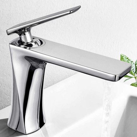 Robinet de lavabo G1/2 avec eau chaude et froide, robinet de lavabo avec eau chaude et froide, accessoires de salle de bain (1/5)