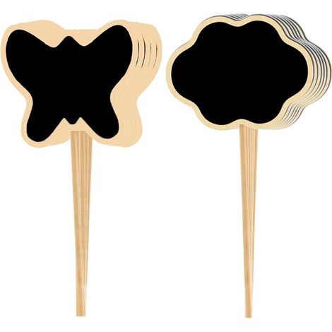 Lot de 20 étiquettes de jardin en bois, mini-panneaux, étiquettes pour plantes en bois, formes papillon et nuage pour pépinière (1/5)