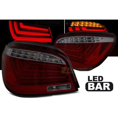 Paire feux arriere BMW serie 5 E60 Berline 03-07 LED BAR rouge fume-27335779 (1/4)