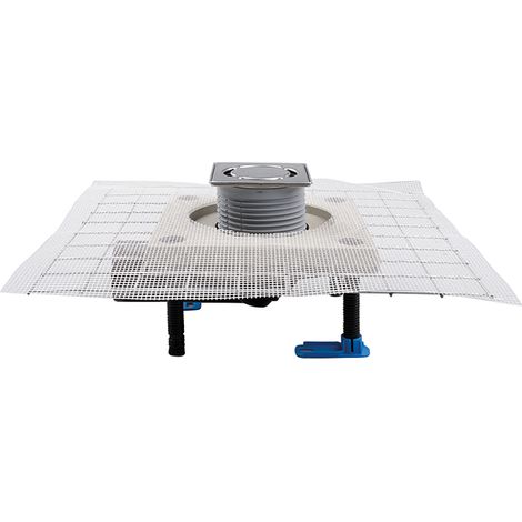 Scarico pavimento DN50/75 con sifone, collare in cemento polimerico CERADRAIN, 123x123mm/115x115mm,