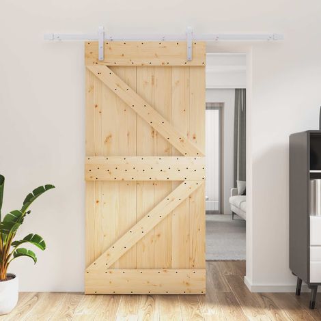 vidaXL Porta scorrevole Naturale e Bianco 100 x 210 cm