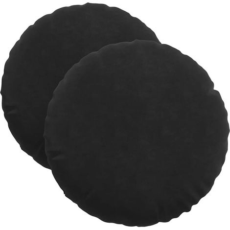 Maison Exclusive - Sitzkissen 2 Stück Schwarz Ø 40 x 13 cm Samt