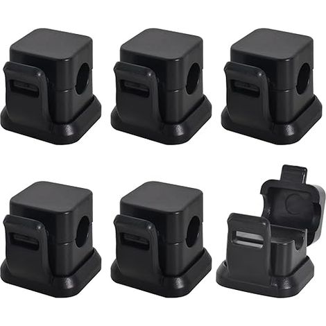 Lntyq 6er-Set Kabelclips, magnetischer Kabelbinder, Kabelführung für den Schreibtisch, Ladekabelhalter, magnetischer Kabel-Organizer, für Zuhause, Büro, Nachttisch (schwarz) (1/4)