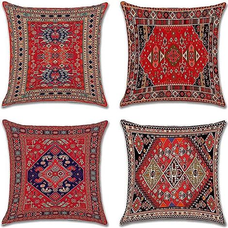 housse De Coussin De Style Bohme 45 X 45 Cm Housse De Coussin Dcorative Carre Exotique Abstrait Rtro Canap Taie D'oreiller Canap Canap Salon Chamb (1/5)