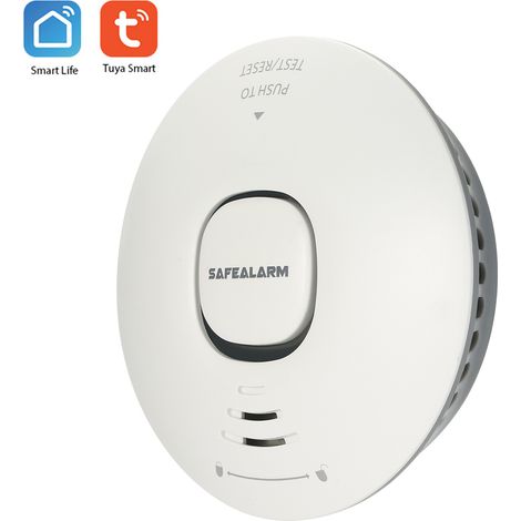 WLAN-Rauchmelder, intelligenter Feueralarm, drahtloses Sicherheitssystem, Tuya Smart Life App, vernetzte Haussteuerung für Küche, Geschäft, Hotel oder Fabrik. (1/4)