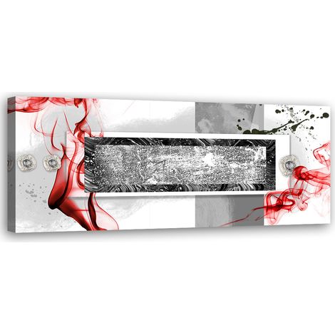 Tableau sur toile Explosion de rouge 90x30 (1/5)