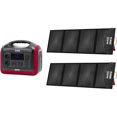 ELMAG Tragbares Solargenerator-Set ENERGY 1200 + SOLAR 100 DUO (00402)