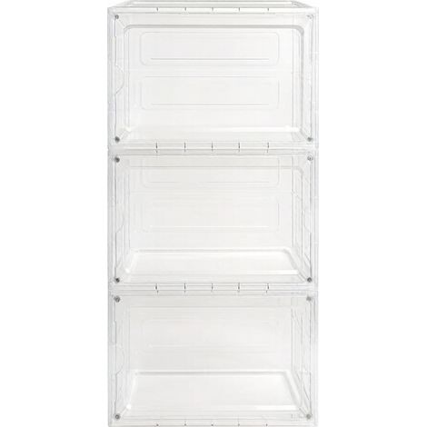 CAIziBoîte de rangement moderne, boîte de rangement pour chaussures, unité de rangement pour cosmétiques (uniquement avec 3 boîtes transparentes) (1/5)