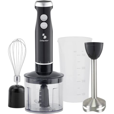 P102FRU151 Mixeur plongeant 4 en 1, mixeur multifonction avec hachoir de 500 ml, fouets, verre de 700 ml, 4 lames en acier inoxydable, mixeur turbo et pulsé, accessoires amovibles, 1000 W (1/5)