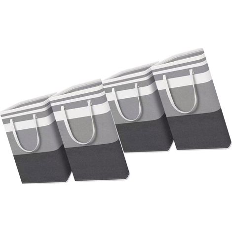 Grands bacs de rangement pour linge de 75l, 4 pièces,-gris noir