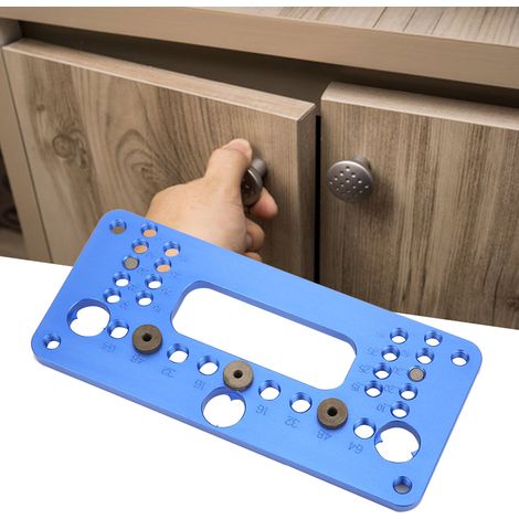 Écarteur de trous pour gabarits de menuiserie, bleu, alliage d'aluminium, avec tournevis, type 08610A (1/5)