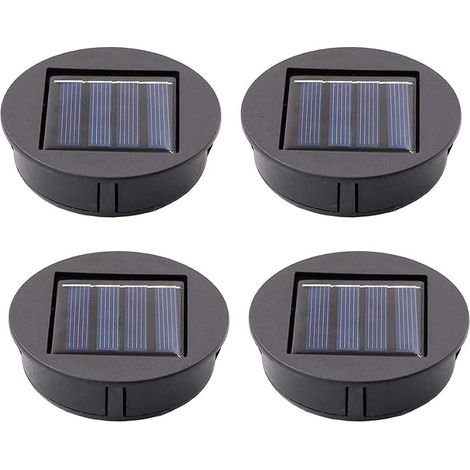Lot de 4 lampes solaires de rechange avec ampoules LED, panneaux solaires, batterie pour panneau solaire, boîtes à piles solaires LED de rechange pour lanternes suspendues, lampes solaires LED (1/5)