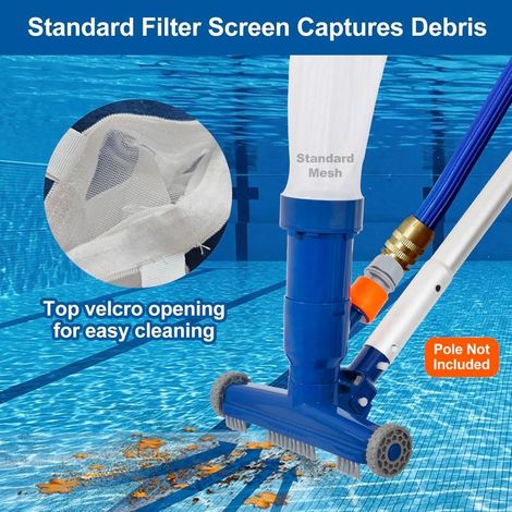 POOLAZA Tragbarer Unterwasser-Poolreiniger mit Feinmaschenbeutel, für Aufstellpools, Whirlpools und Gartenpools – Poolsauger (1/3)