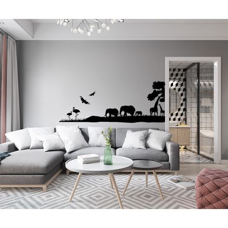 SAFARI - Sticker mural en vinyle 55X140 cm - Couleur : noir