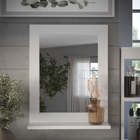 Specchio bagno Vilda, Bianco, 40 x 50 cm, Vicco