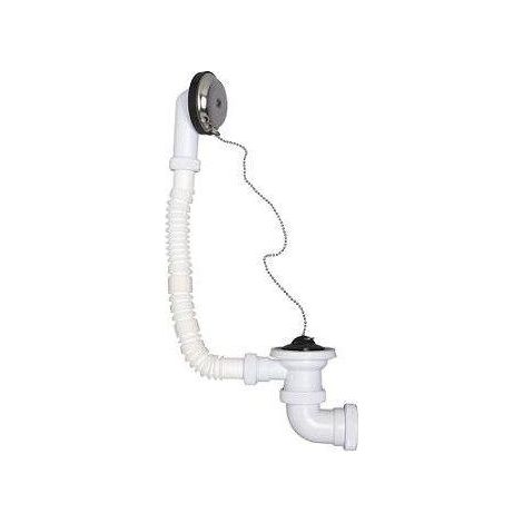 FPLUS desagüe baño sif. flex. 1 1/2 40 s/horoz. v-15 , Desagüe bañera C-103/C-104. Tubo rebosadero flexible con salida orientable. 1 1/2" x Ø 40 mm. Se suminisra con junta 1 1/2" x