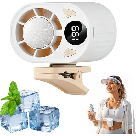 Ventilateur voiture à pince 2026 USB rechargeable – écran LED – rotation 360° – ventilateur turbo sans balais haute vitesse – climatisation portable voiture bureau camping Blanc (1/5)