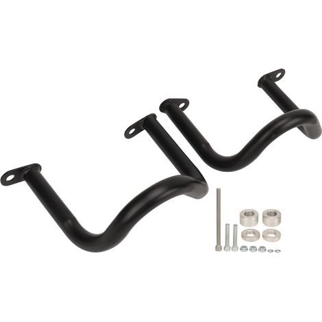 Barra di protezione motore in ferro anodizzato duro, superficie in carbonio nero, per Interceptor 650 Continental GT, 2 pezzi. (1/4)