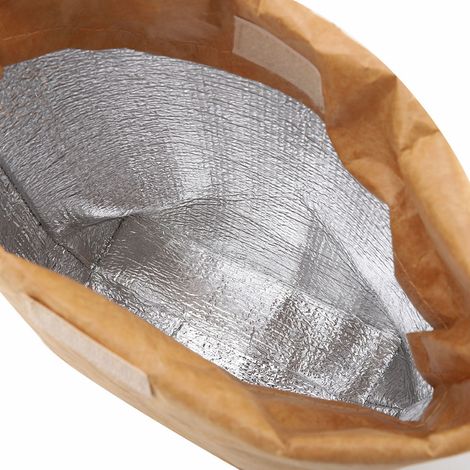 Boîte Repas Isotherme Imperméable en Papier Dupont pour Pique-nique, Hommes Femmes Enfants (Marron) (1/5)