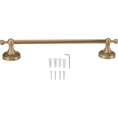 Towel Bar Copper Retro Space Saving 40CM Multifunctional Tilt Proof Single Towel Rack for Bathroom Accessories Antique