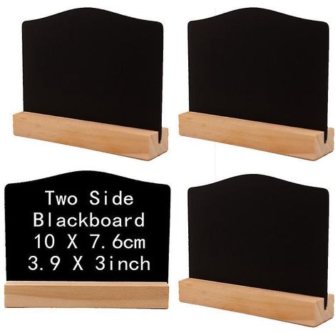 lot De 4 Mini Panneaux De Tableau Noir (arche), Tableau De Notes De Cuisine Avec Support 10 X 7,6 Cm Petit Tableau D'information Tableau De Table (1/5)