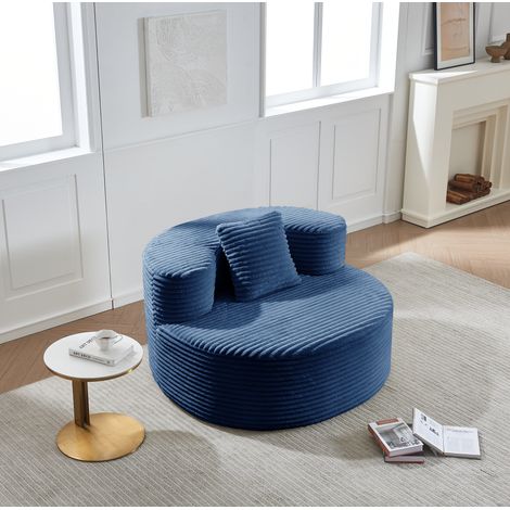 Sessel Blau 112x105x59 cm mit Zusatzkissen für Wohnräume OKMYHOME (1/5)