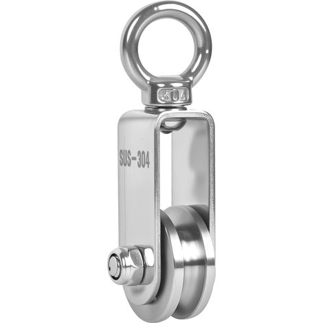 1 Stück 30-mm-U-Nut-Seilrolle, drehbare Rolle aus Edelstahl 304 (1/5)