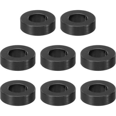 Entretoise en Aluminium, Métal Entretoises Aluminium 8,2mm ID x 16mm OD x 5mm L Vis d'Espacement en Aluminium Ronde pour M8 Boulons à Vis, Noir (1/5)