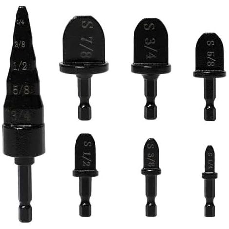7 Pièces Extenseur de Tubes en Cuivre Outil Sertissage Jeu Forets 5 1 Fraises D'Évasement Tuyau pour Outils Réparation Climatisation - (1/5)