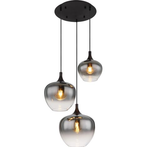 Globo - lámpara colgante - MAXY - negro - vidrio - Ø 48cm - E27 -